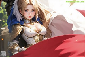 A woman with a sword in her hand is posing for a picture.