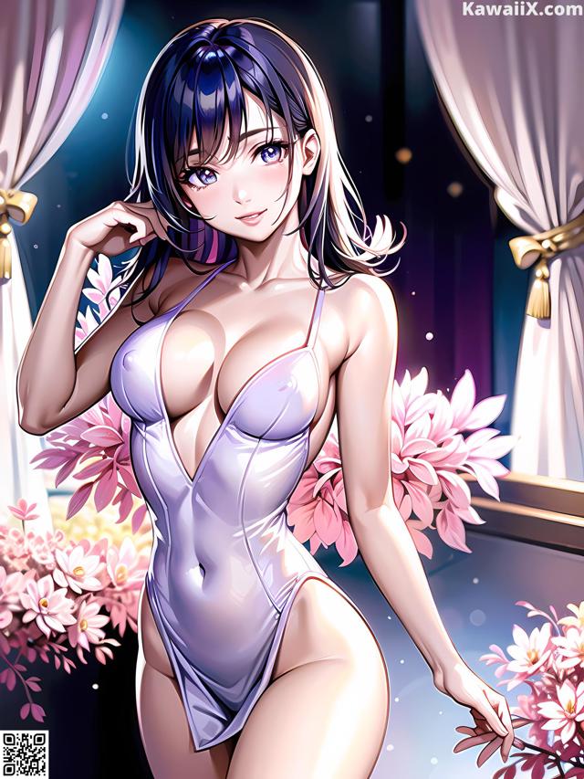 Hentai - 华彩繁花 Set 2 20230602 Part 9 No.76104b A woman in a white bodysuit standing in front of a window.