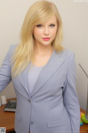 A woman in a black lingerie posing for the camera.